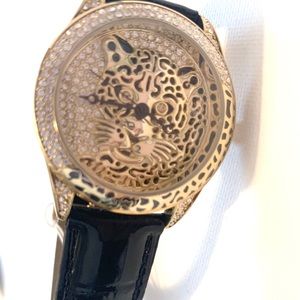 Peugeot Watch with Leopard Swarovski Detail